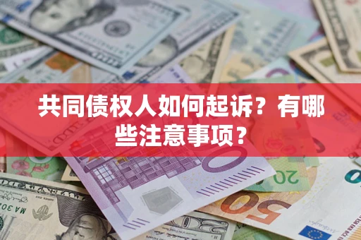济南共同债权人如何起诉？有哪些注意事项？